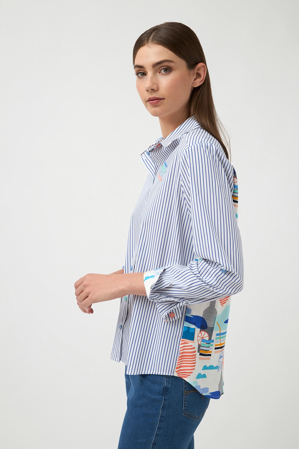 Bariloche Calaroja Patchwork Shirt  in Blue 3788314