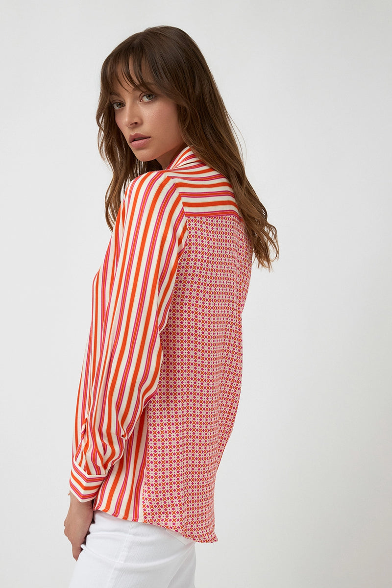 Bariloche Yapes Patchwork Shirt in Orange 3797620