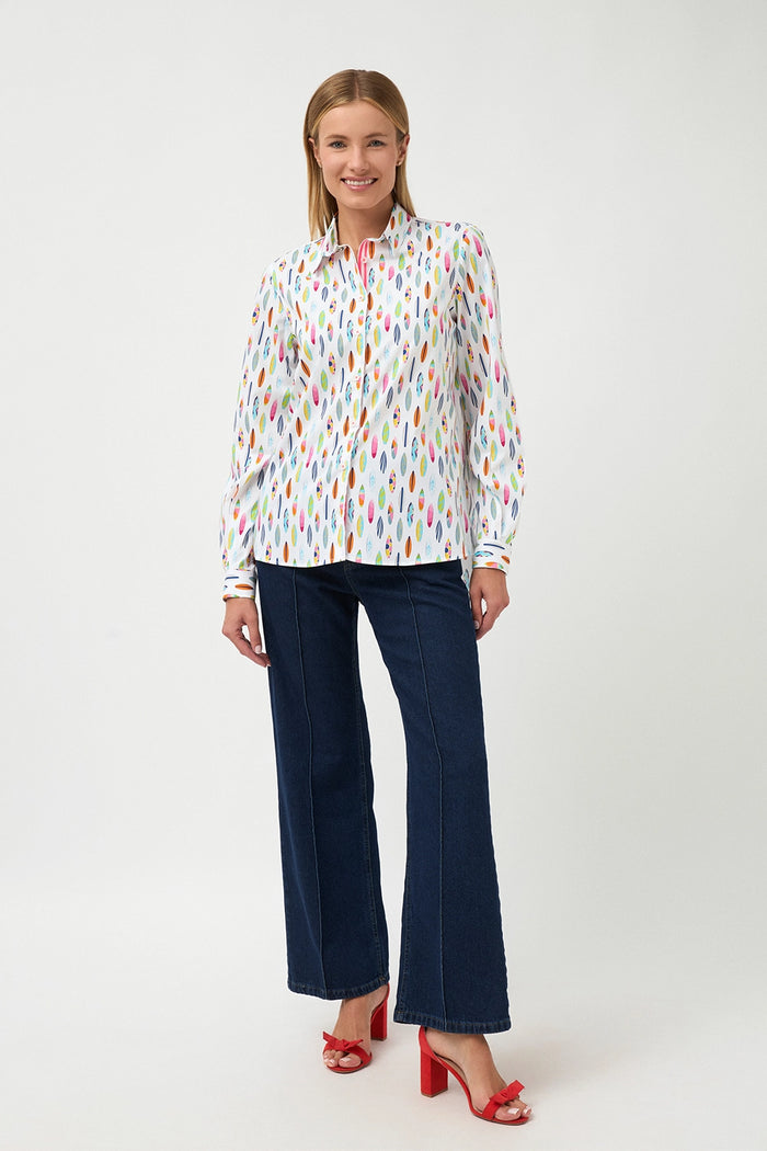 Bariloche Navetas Patchwork Shirt in White 3799001