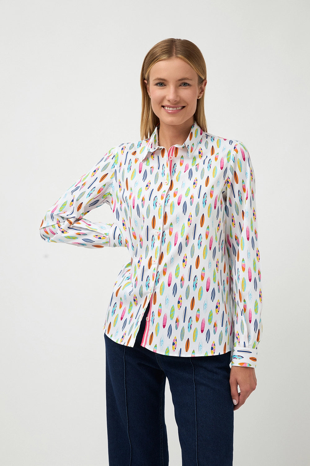 Bariloche Navetas Patchwork Shirt in White 3799001