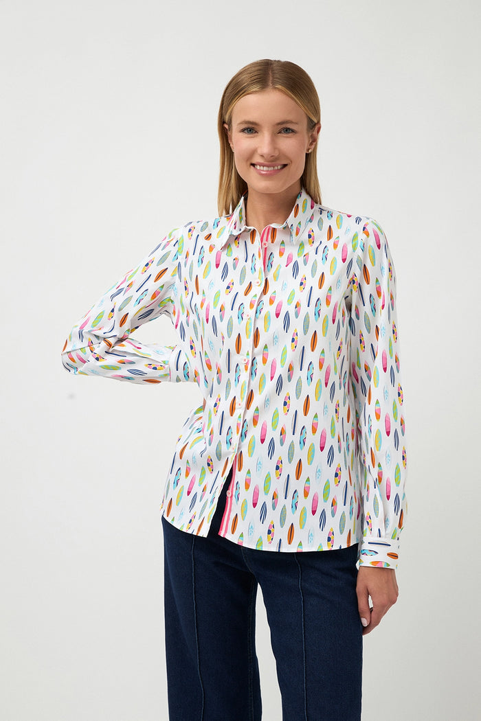 Bariloche Navetas Patchwork Shirt in White 3799001