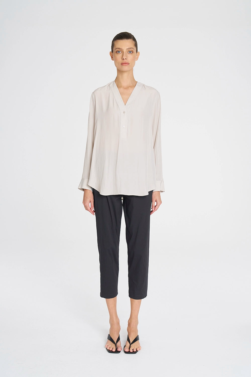Mela Purdie Tab Shirt In Oyster F67 8914 - Pre-Order March Delivery