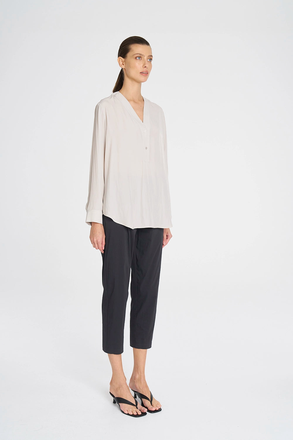 Mela Purdie Tab Shirt In Oyster F67 8914 - Pre-Order March Delivery