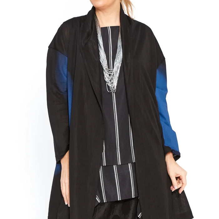 Moyuru Cotton Mix Duster in Black Combo 241012