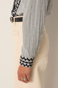 Maison Hotel Amanda Shirt in Laberynth Azzuro - Pre-Order January Delivery