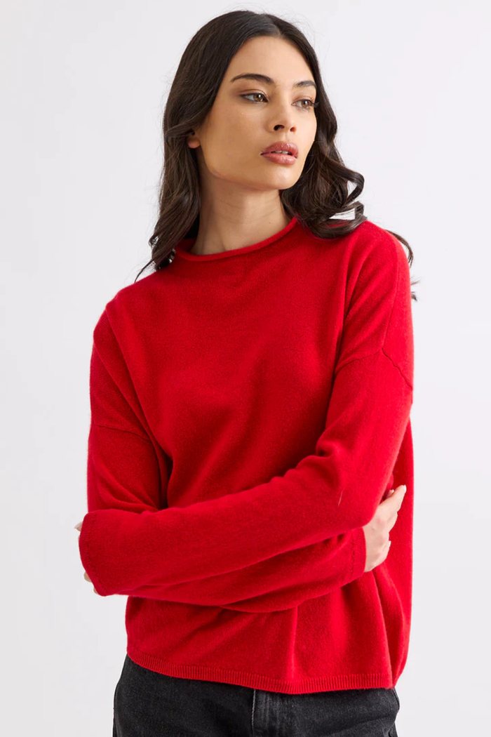 Mia Fratino Sloane Mockneck in Poppy 25006