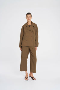 Mela Purdie Pea Jacket In Tannin F416 4241 - Pre-Order March Delivery