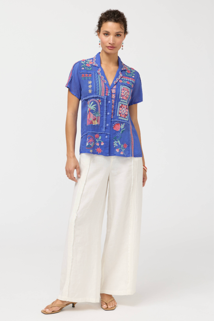 Johnny Was Petra Shirt - Lima in Baja Blue C10426-4