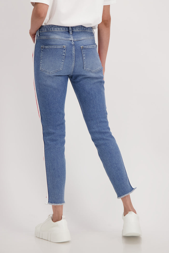 Monari Denim Jeans with Side Stripe M407375