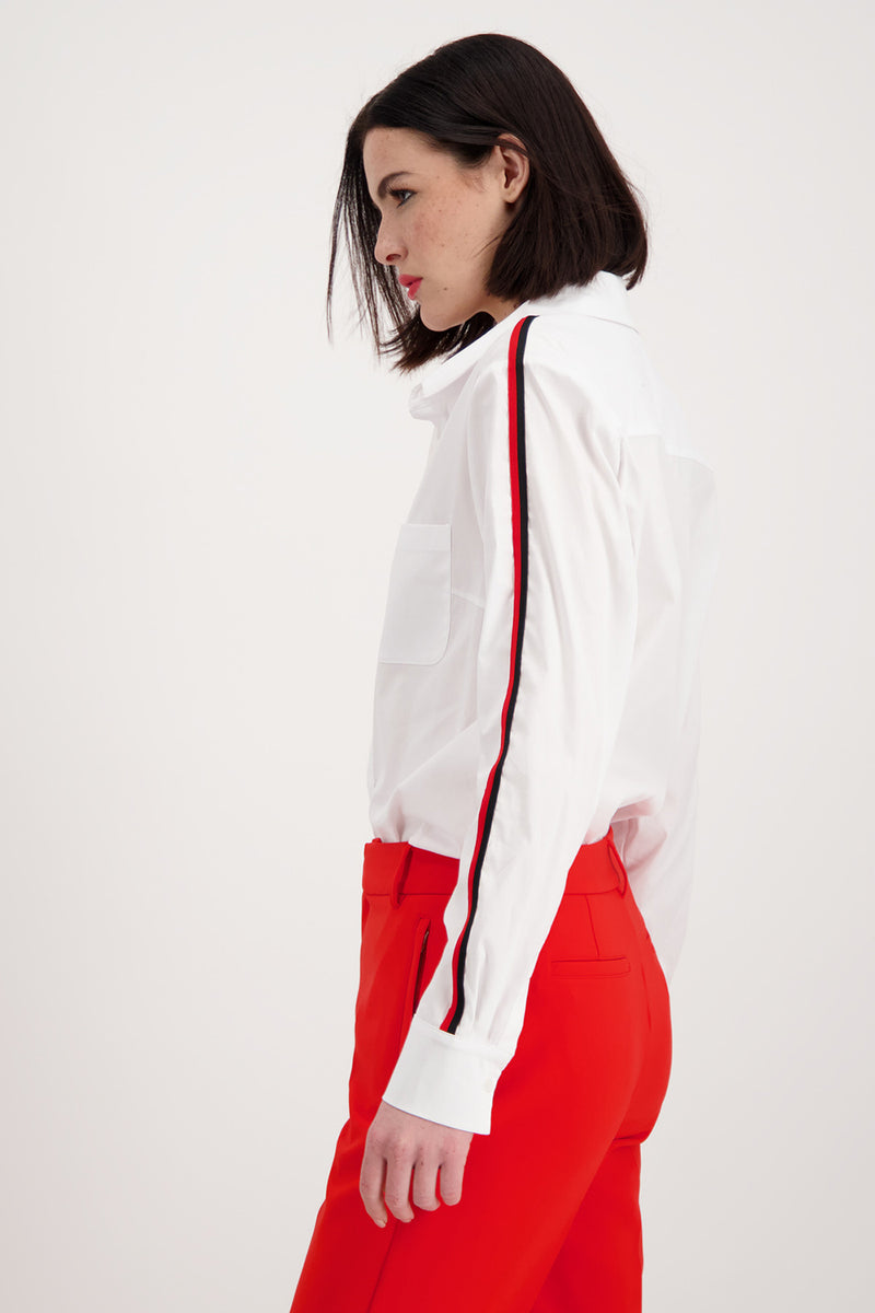 Monari White Shirt with Sleeve Embelishment M407381