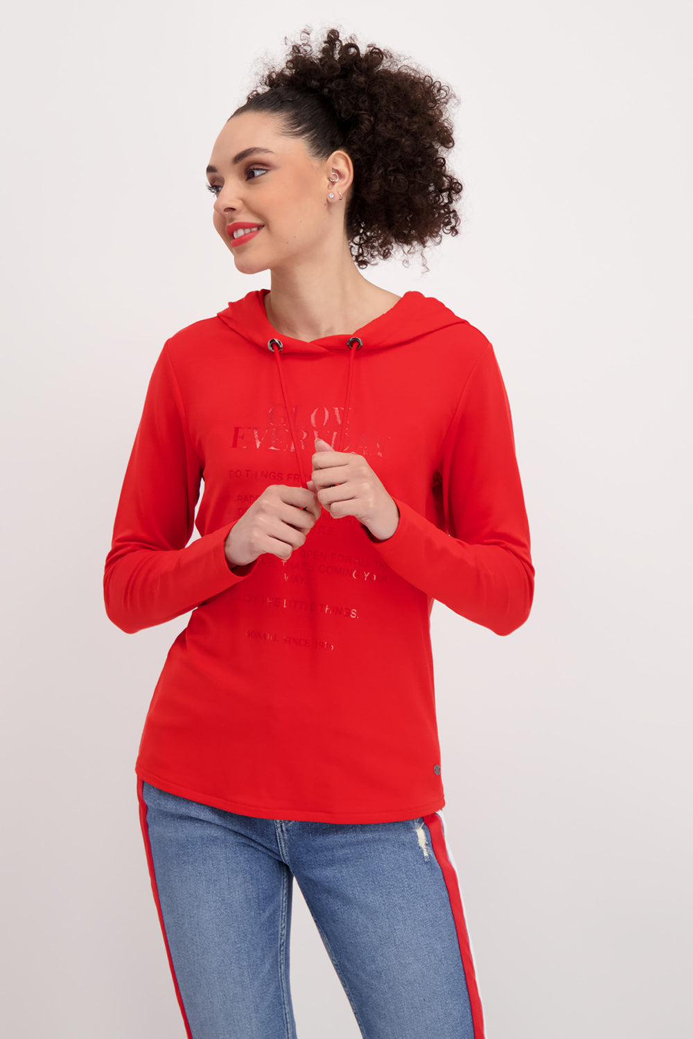 Monari Hooded Sweatshirt with Front Print M407384