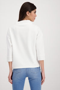 Monari Sweatshirt With Standup Collar M407422 in Off White