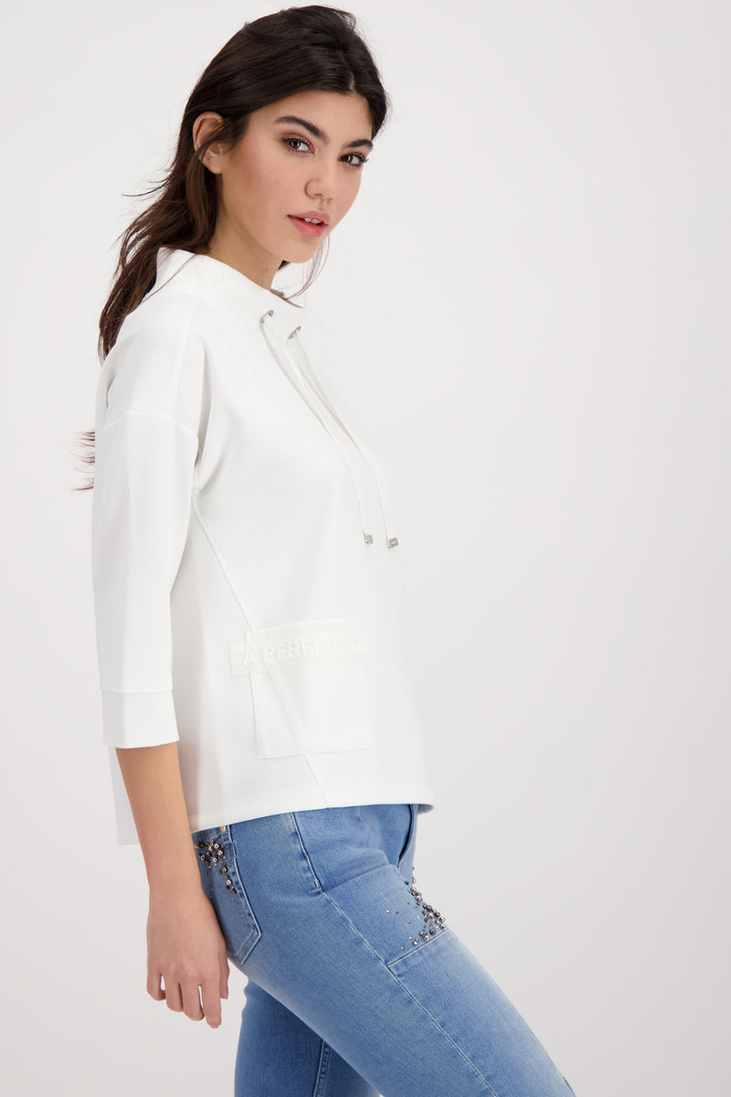 Monari Sweatshirt With Standup Collar M407422 in Off White