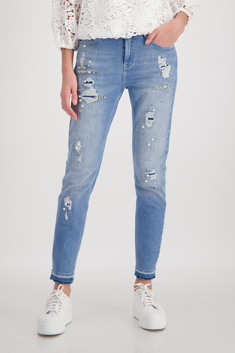 Monari Jeans with Distressing M407973