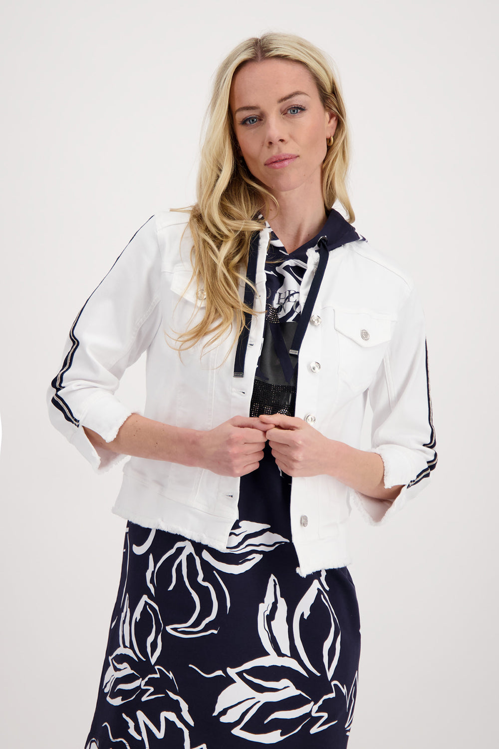 Monari White Denim Jacket M407990