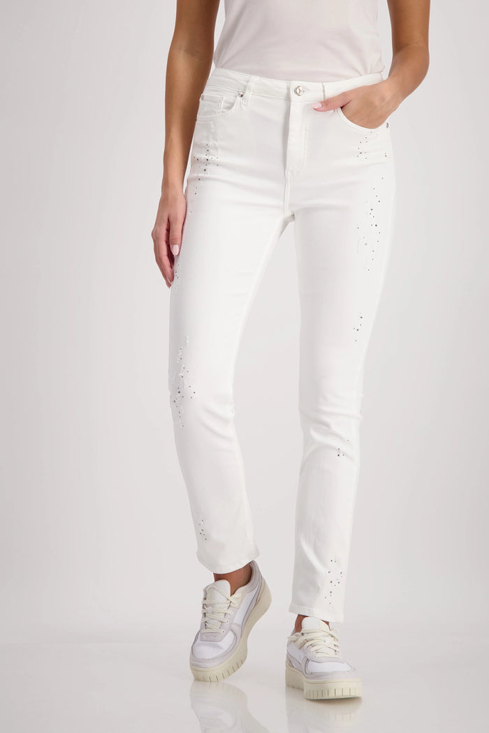 Monari Trendy Jeans with Decorative Hem  408254