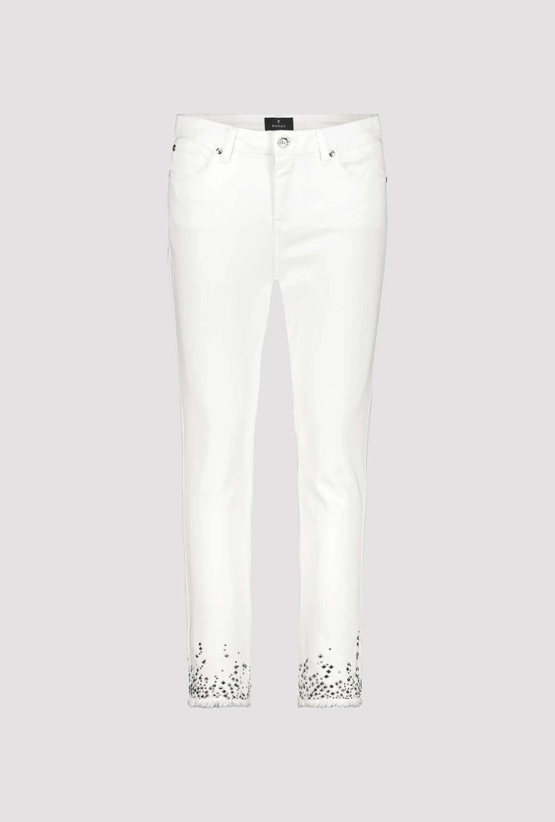 Monari Trendy Jeans with Decorative Hem 408395