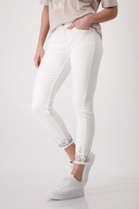 Monari Trendy Jeans with Decorative Hem 408395