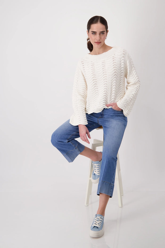 Monari Knitted Jumper with Wide Sleeves 408431