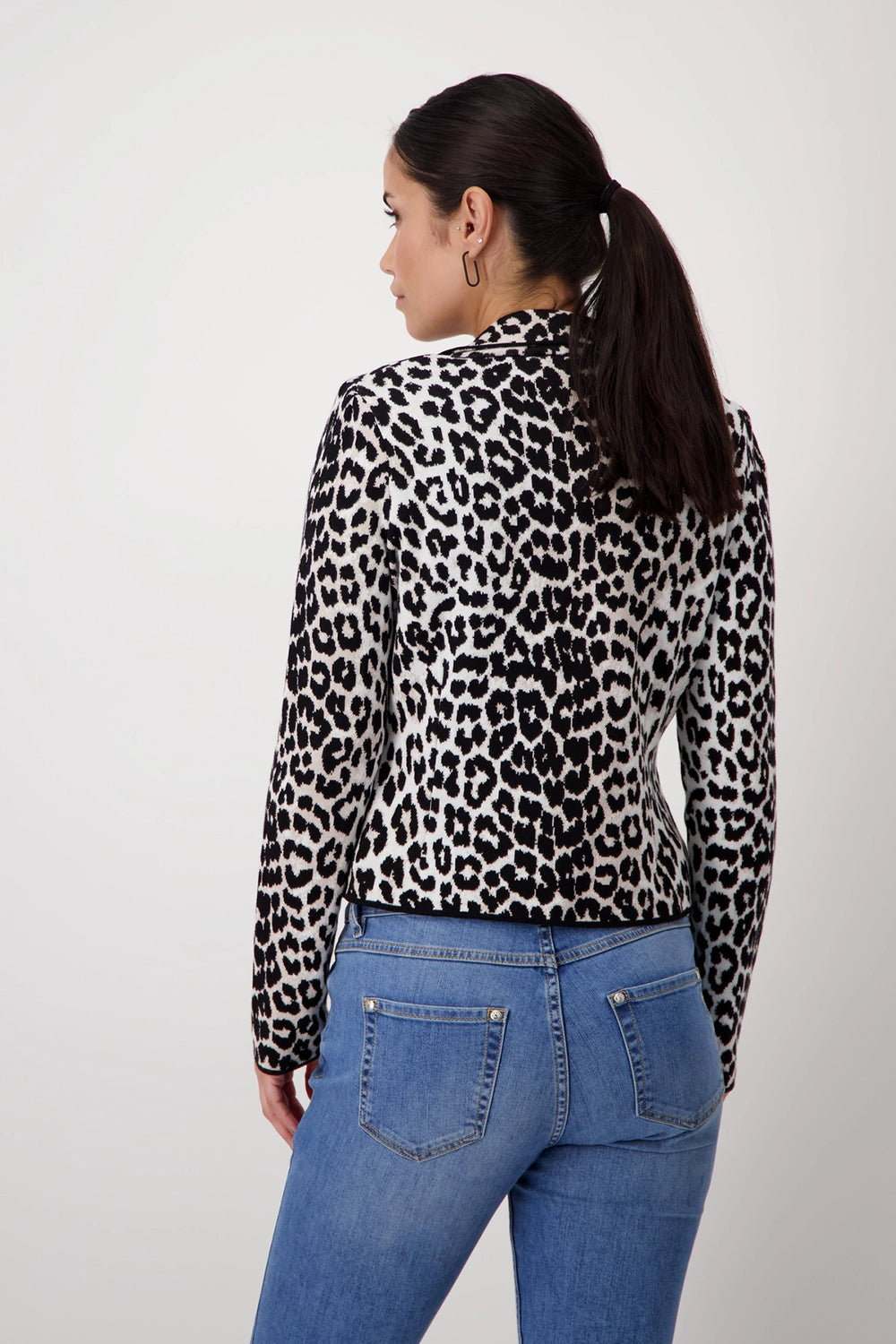 Monari Animal Print Knitted Jacket 408489