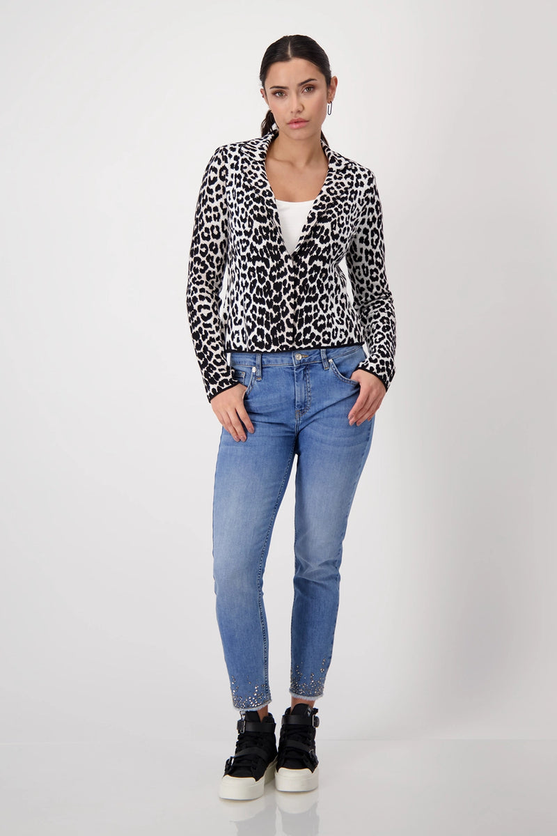 Monari Animal Print Knitted Jacket 408489