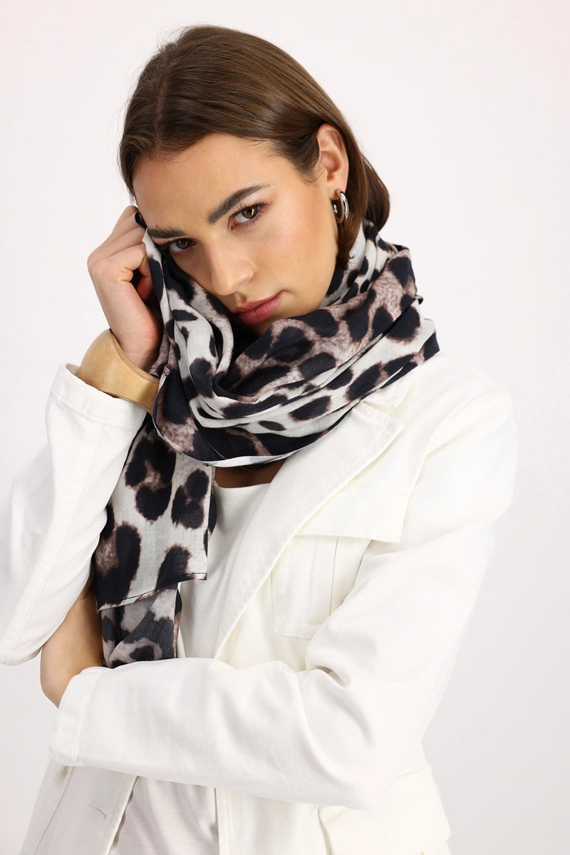 Monari Leopard Print Scarf 408513