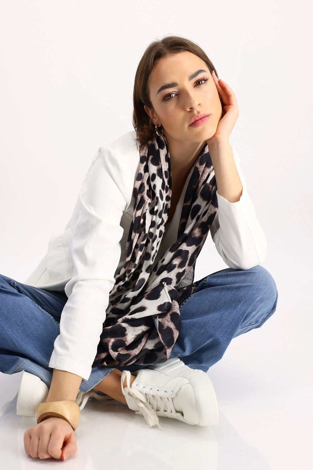 Monari Leopard Print Scarf 408513