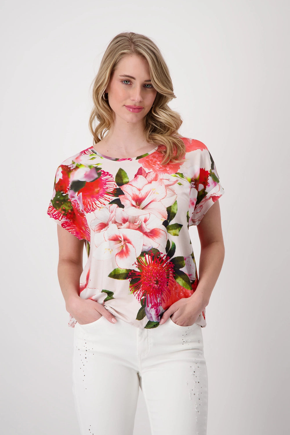 Monari Viscose Printed T Shirt 408539