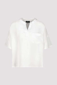 Monari Oversized Linen Blouse in White M408567