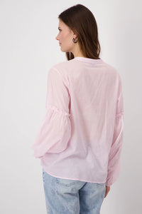 Monari Printed Blouse in Flamingo M408643