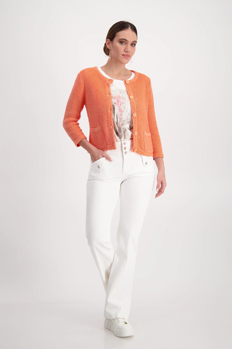 Monari Knit Jacket in Apricot M408927