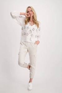 Monari Satin Cargo Jogger M408969