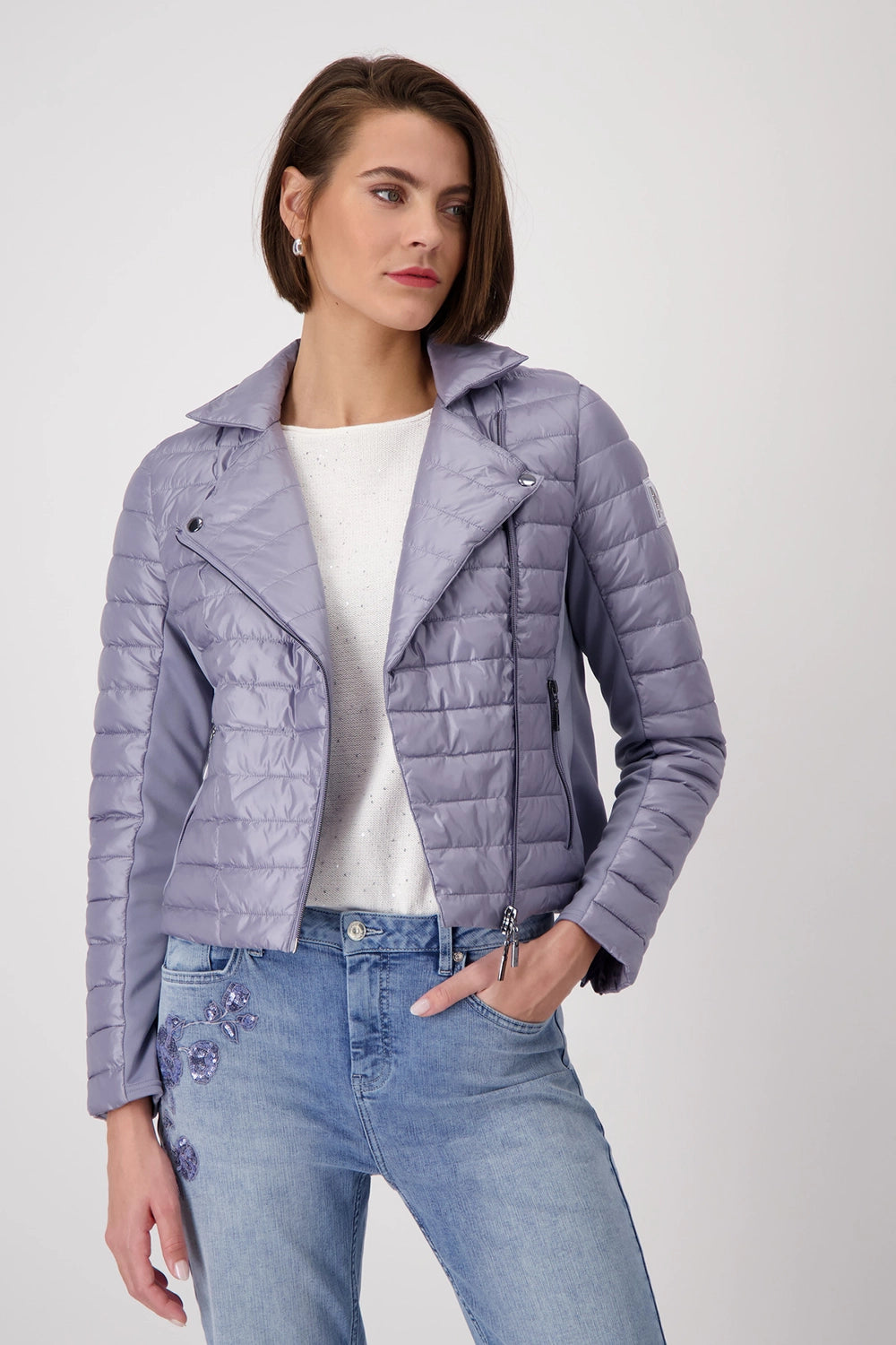 Monari Quilted jacket with Lapel Collar 409036