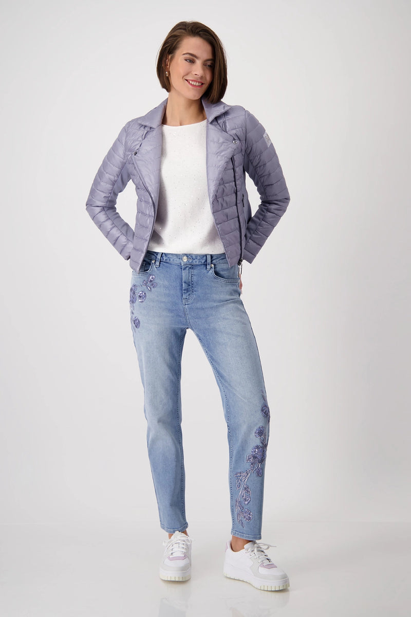 Monari Quilted jacket with Lapel Collar 409036
