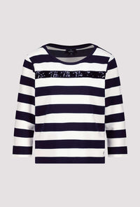 Monari Striped Sweatshirt with Sequins 409136