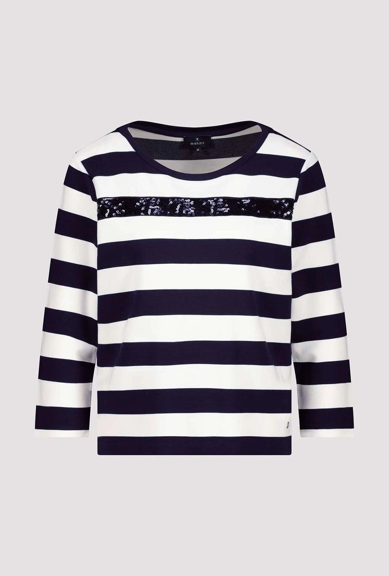 Monari Striped Sweatshirt with Sequins 409136