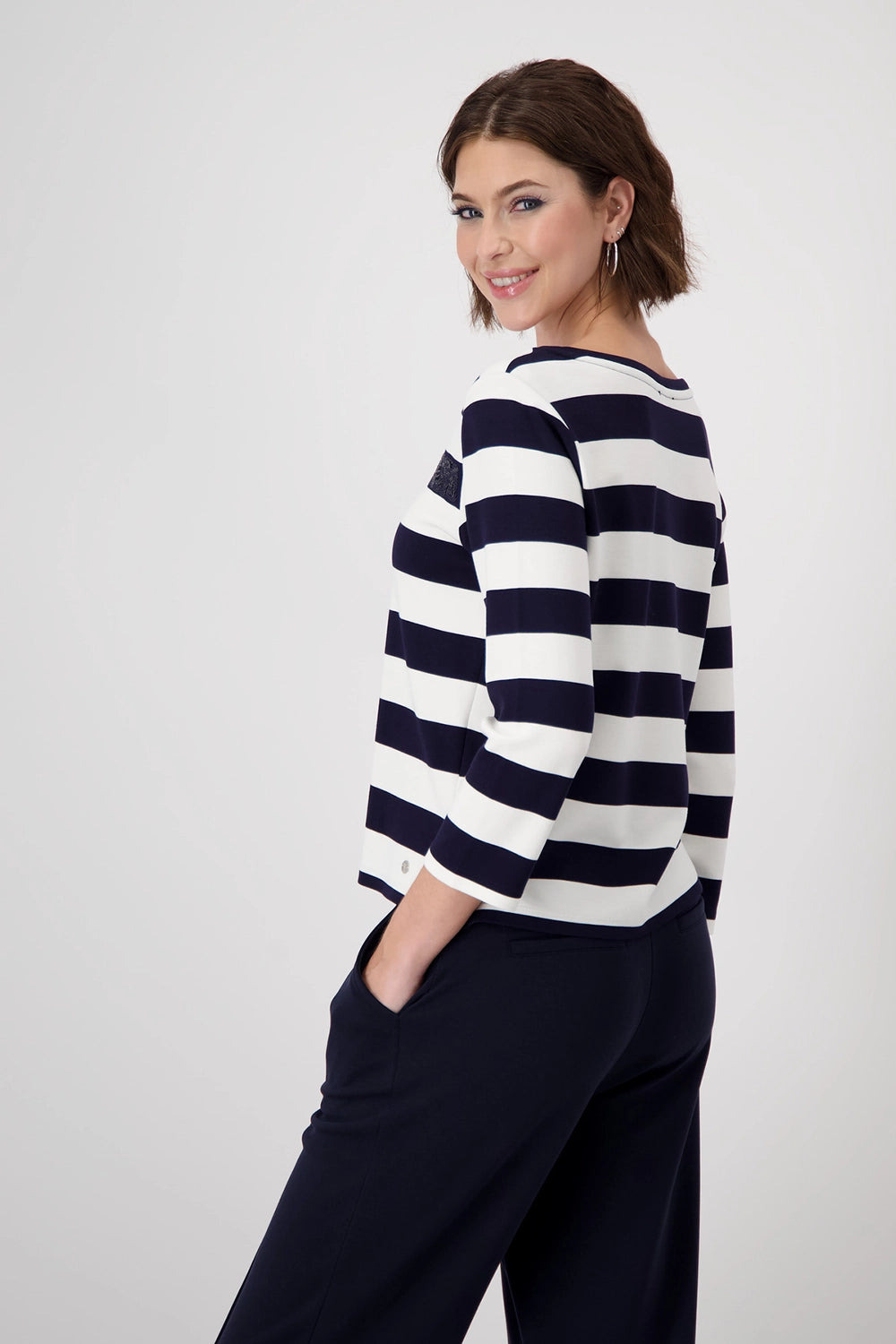 Monari Striped Sweatshirt with Sequins 409136