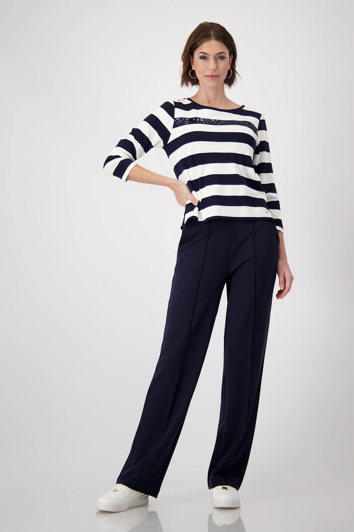 Monari Striped Sweatshirt with Sequins 409136