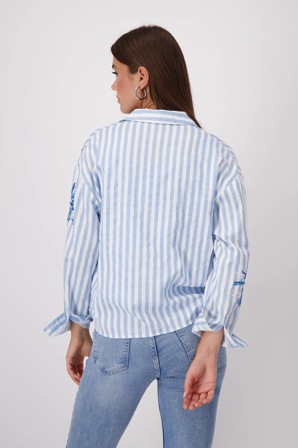 Monari Striped Blouse with Sequins 409145