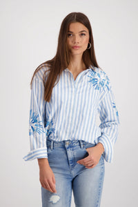 Monari Striped Blouse with Sequins 409145