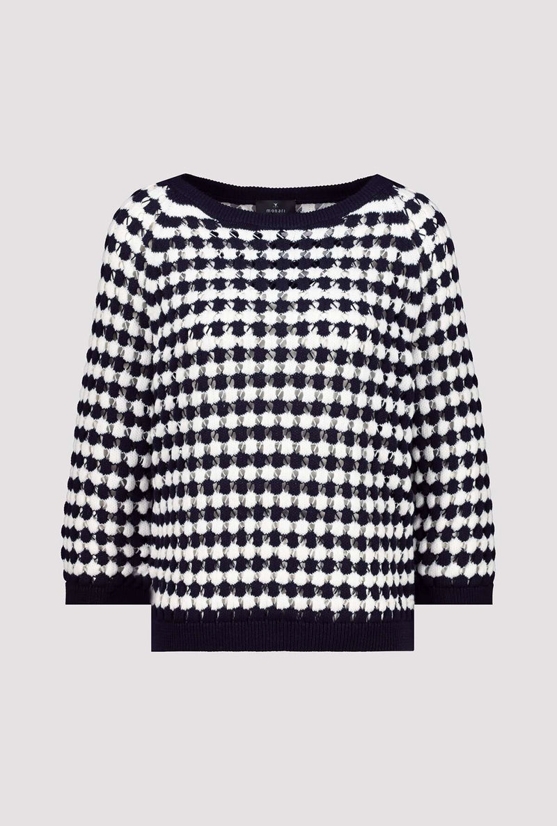 Monari Striped Ajour Jumper 409227