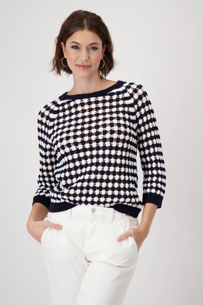 Monari Striped Ajour Jumper 409227