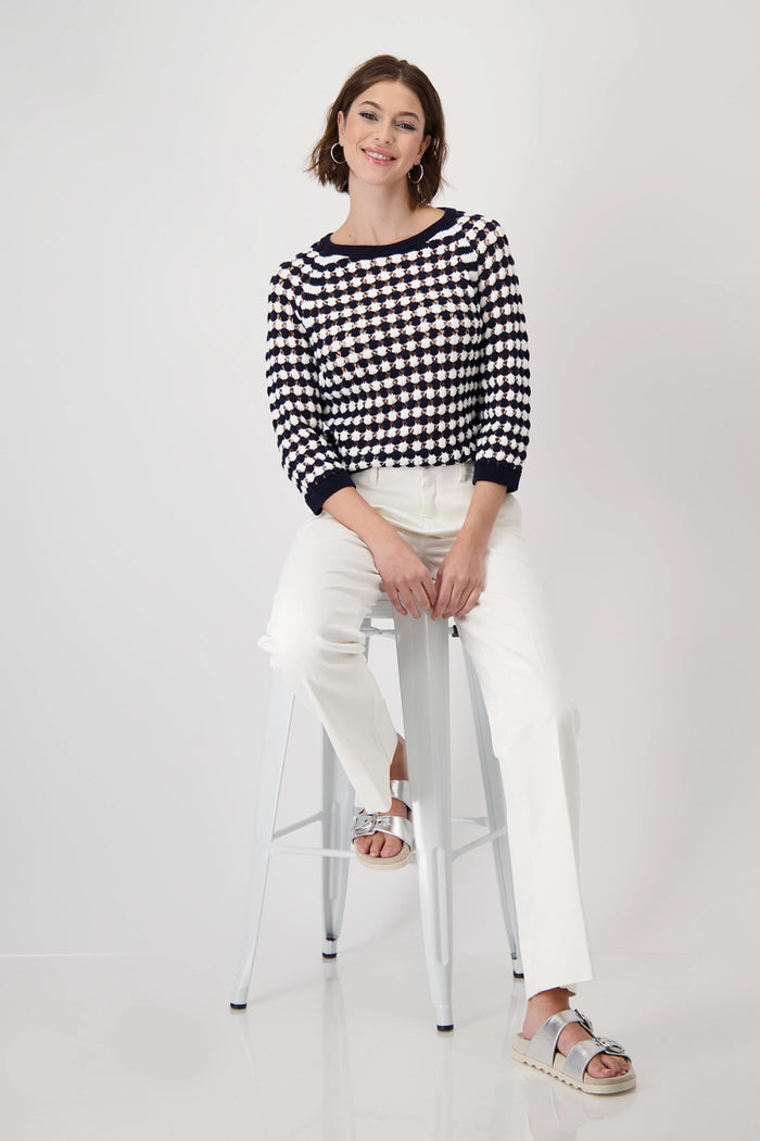 Monari Striped Ajour Jumper 409227