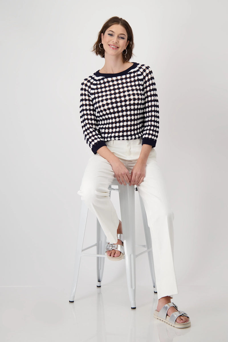 Monari Striped Ajour Jumper 409227