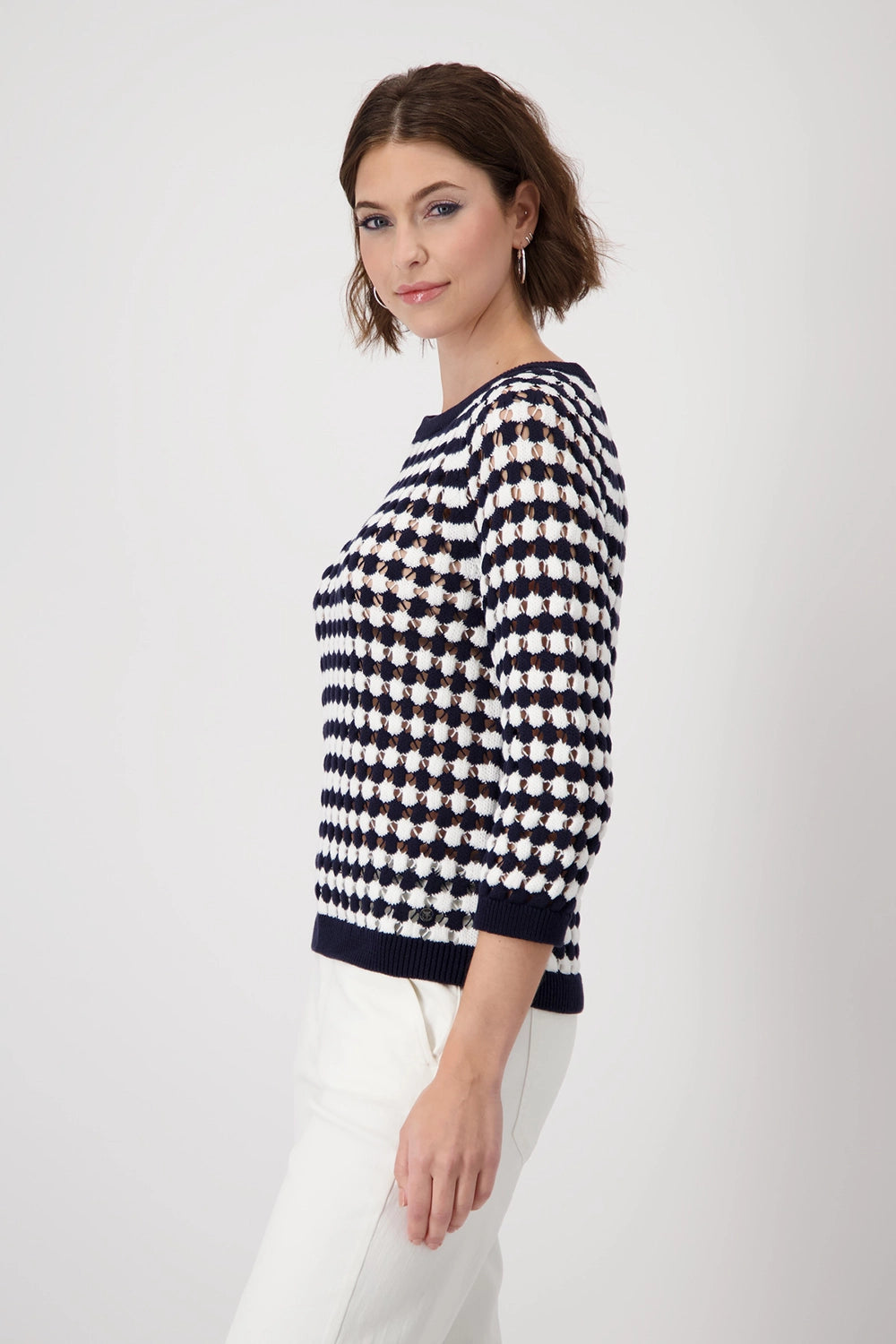 Monari Striped Ajour Jumper 409227