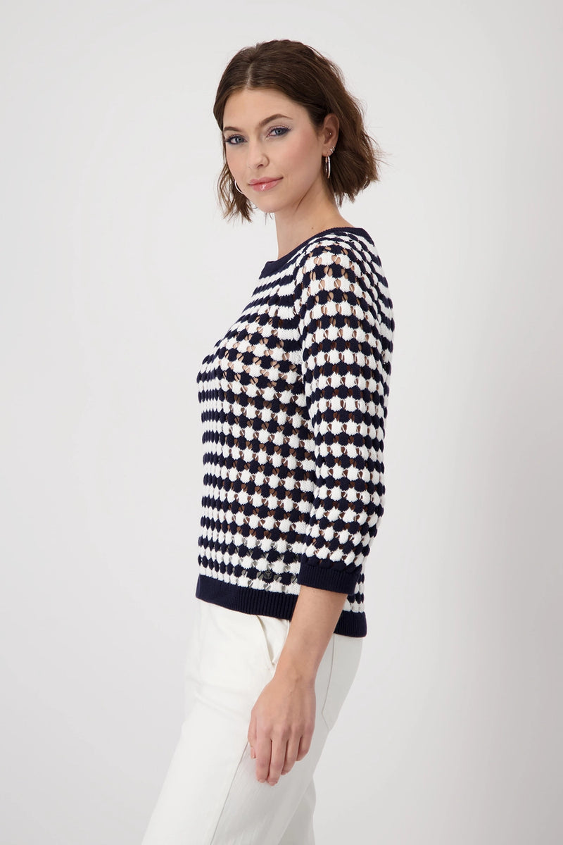 Monari Striped Ajour Jumper 409227