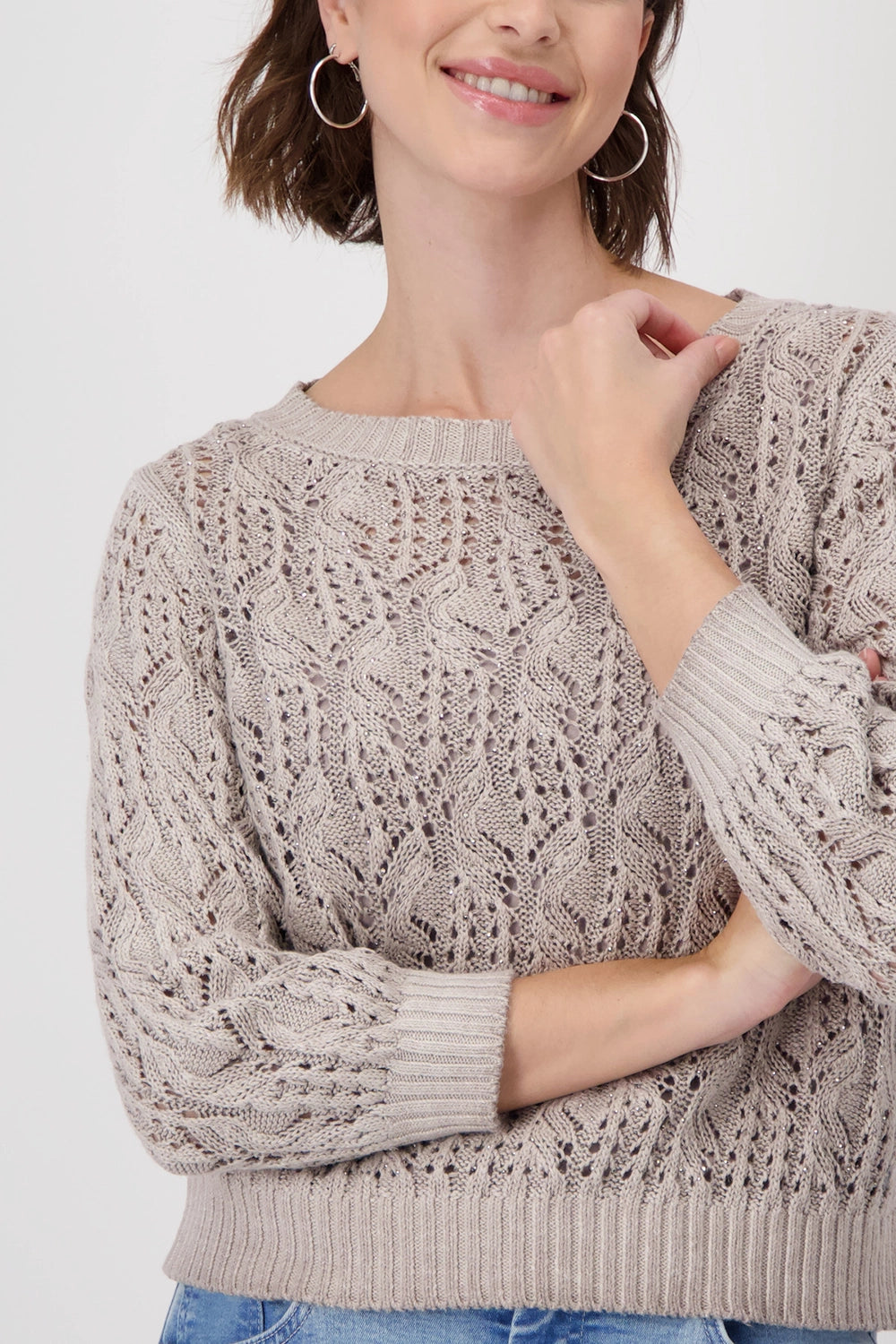 Monari Ajour jumper with embellishment 409246