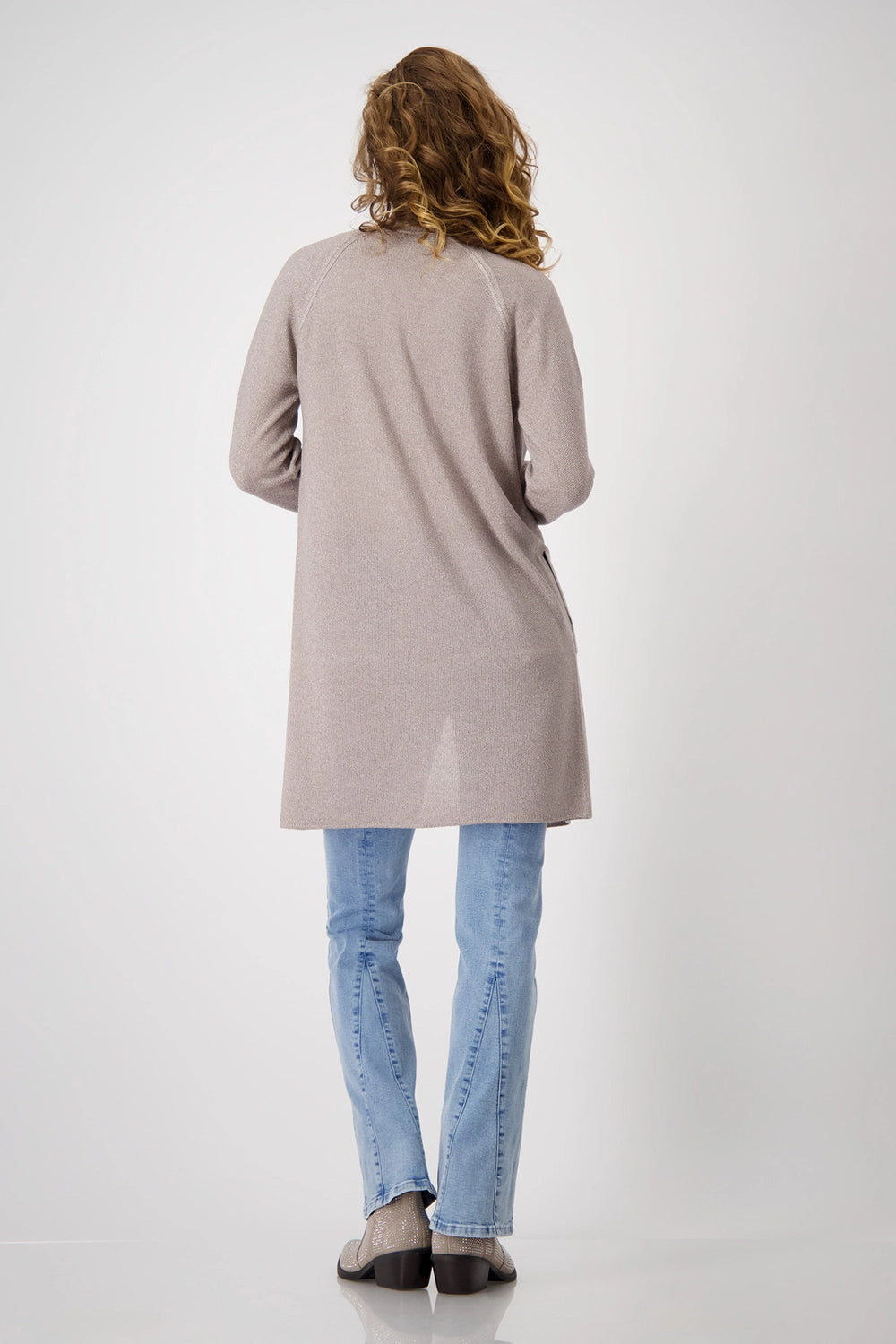 Monari Knitted open cardigan with lurex 409247