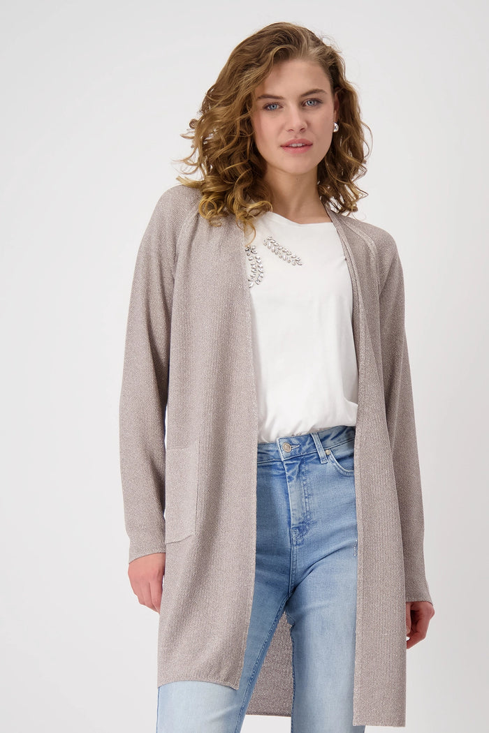 Monari Knitted open cardigan with lurex 409247