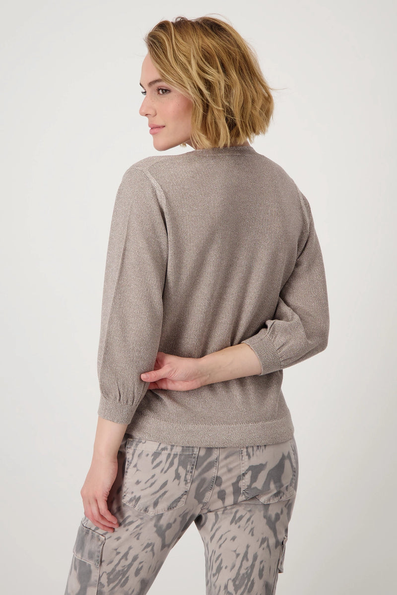 Monari Knitted Jumper with Rice Grain Pattern 409248